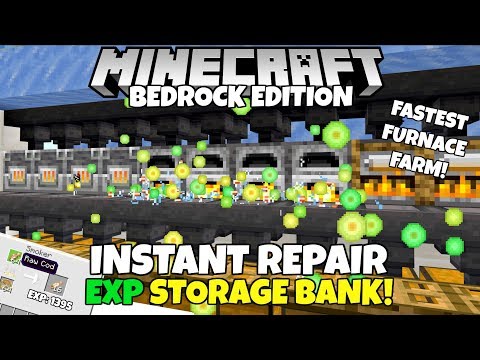 silentwisperer - Minecraft Bedrock: Exp Storage Bank & Instant Tool Repair Tutorial! MCPE Xbox PC PS4