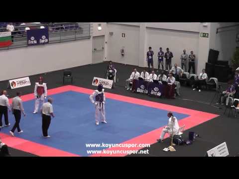 78kg Efimov (RUS) vs (FRA) Miangue  (19th Europen Junior TKD Championships 2013)