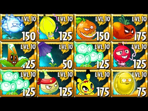 All ELECTRIC Plants Power-Up Vs Pyramid-Head Zombie! WIN The Game! in Plants vs Zombies 2 Mod