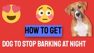 how to get dogs to stop barking at night