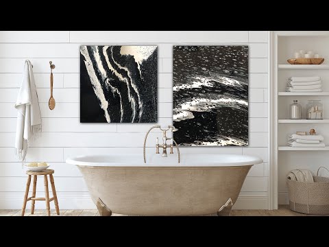 CREATE PEARLS WITH ONE PRODUCT ADDED 🤩 Monochromatic magic PUDDLE POUR N TILT WOW ~acrylic art