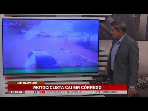 Bom Despacho: Motociclista cai em córrego
