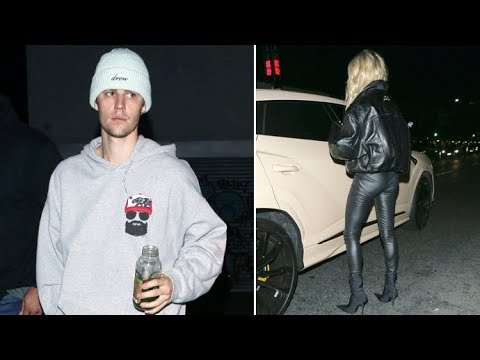 Hailey Baldwin Rocks Tight Black Leather For Burger Date With Justin Bieber Video