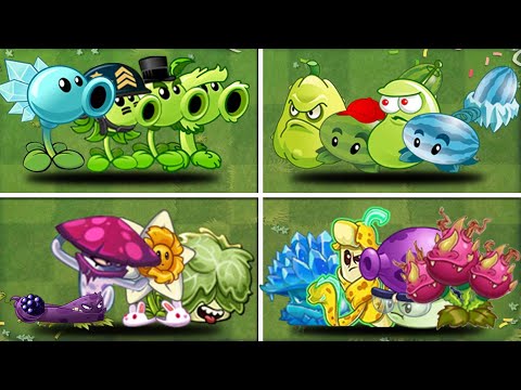 Team Pea  Plant & Random 11 Team Plant Max Level Vs Team Zombie Level 10 -  PvZ 2 Team Plant