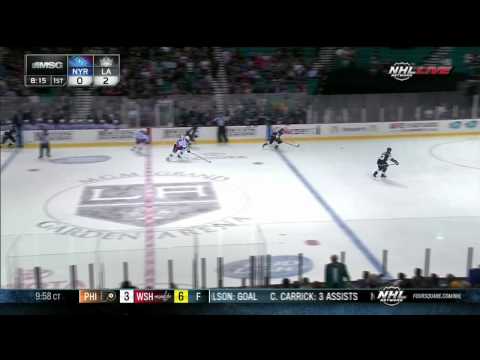 Jeff Carter thread the needle goal 2-0 NY Rangers vs LA Kings 9/26/13 NHL Hockey