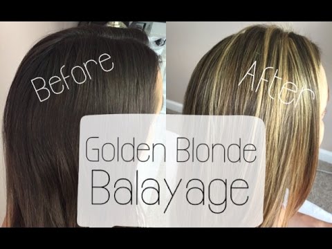 Golden Blonde Balayage | Before&After | From Brown to...