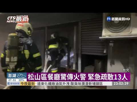 松山區餐廳驚傳火警 緊急疏散13人