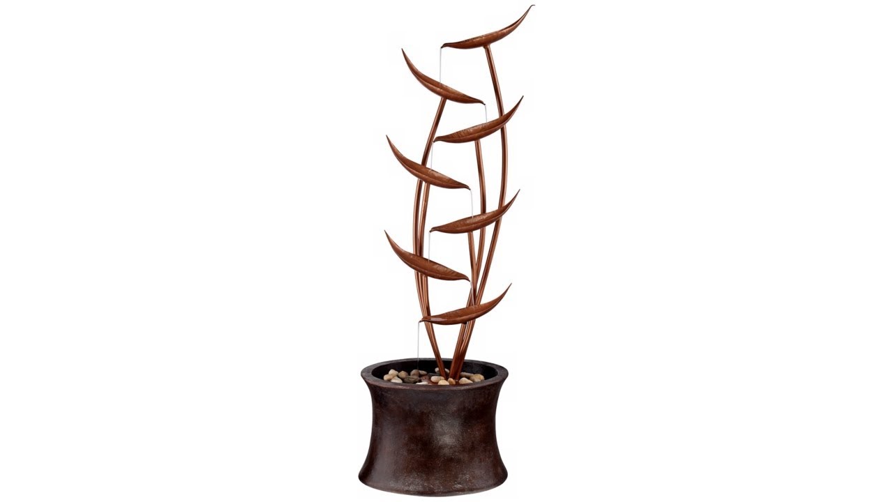 Tiered Copper Leaves Indoor Outdoor Fountain