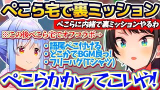 【ぺこスバ】ぺこらの家にリアル凸(オフコラボ)するにあたり、ぺこらに内緒で『裏ミッション』を計画するスバルと何も知らない(?)ぺこらw【ホロライブ切り抜き/大空スバル/兎田ぺこら】
