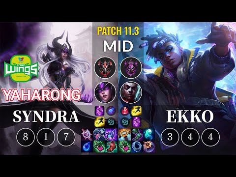 JAG Yaharong Syndra vs Ekko Mid - KR Patch 11.3