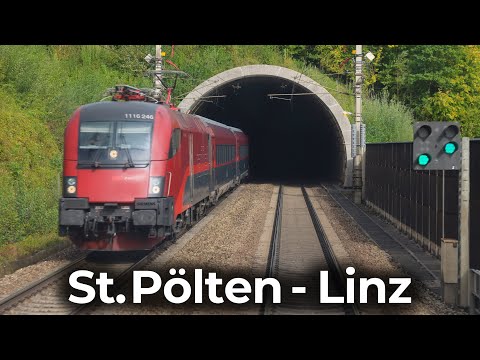 ÖBB Railjet 262 | 4K Führerstandsmitfahrt: St.Pölten - Linz | Siemens Taurus – ÖBB 1116