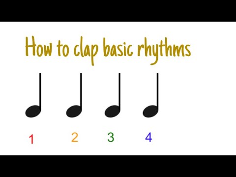 Basic Rhythm Lesson: Clap it, Tap it, Say it: Quarter notes, quarter note rests, and whole notes.