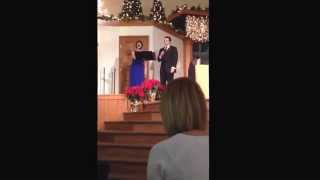 Leah & Dustin Black singing at wedding From This Moment 12/26/14