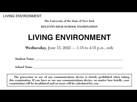 June 2022 Living Environment Regents Review (Part A-1)