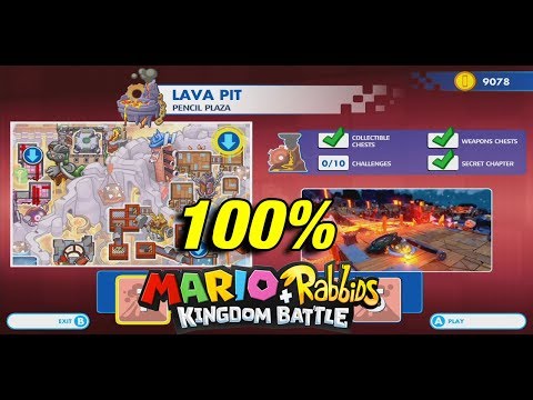 All Chests / Collectibles at Lava Pit (World 4) | Mario + Rabbids Kingdom Battle