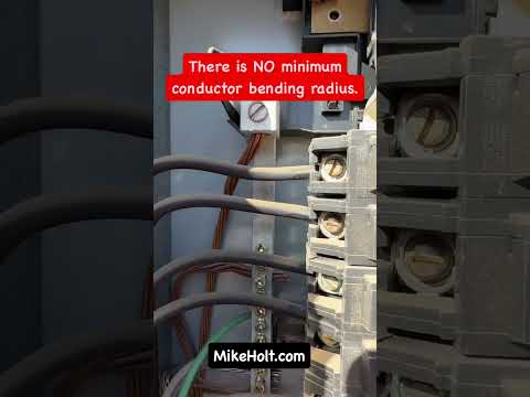 There is no minimum conductor bending radius 'requirement' in NEC or wire manufacturer instructions.