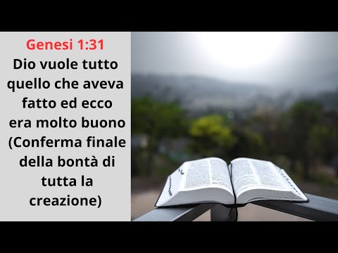 Genesi 1:31: Dio vuole tutto quello che aveva fatto ed ecco era molto buono