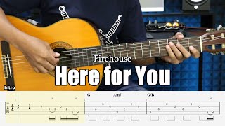 Here for You - FireHouse - Fingerstyle Guitar Tutorial + TAB & Lyrics