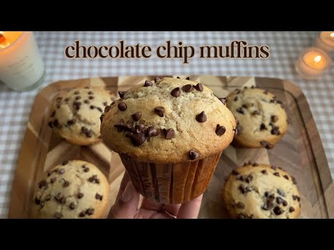 Bakery Style Chocolate Chip Muffins ♡ Bake With Me