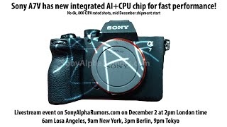 Sony A7V comes with new chip architecture: Less consumption, faster speed!