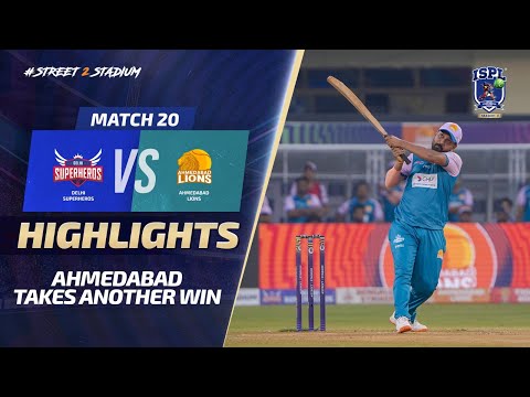 ISPL Season 3 - Match 20: Ahmedabad Lions defeat Delhi Suerheros to get their fifth win!
