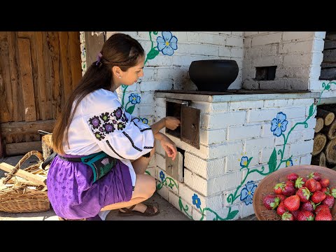 Slow Life in the Countryside: Cooking summer red borscht with strawberries