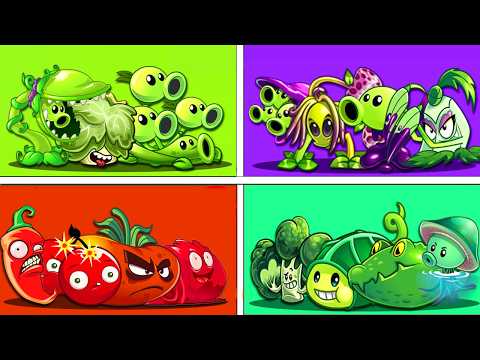 Random 20 Team COLOR Plants Vs 4 Team Zombies - Who WIll Win? - PVz 2 Team Plant Battlez