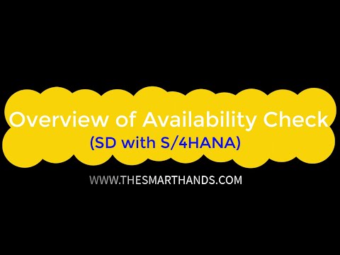 SAP S/4HANA SD Training -  Overview of Availability Check | SAP S4 HANA SD Videos