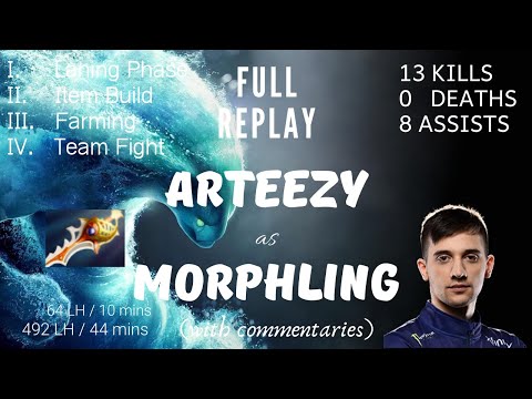 DOTA 2 PRO PLAY | Arteezy Morphling | 13/0/8 KDA | versus Sumail (Wyvern) and Topson (Void)