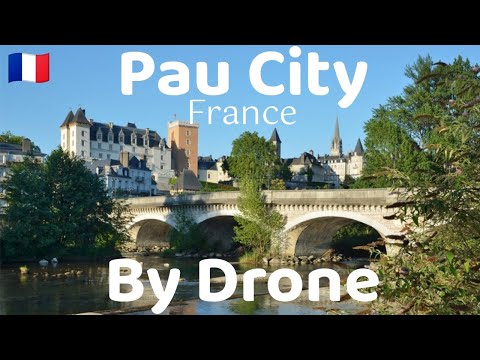 City Pau by Drone. France. 4K UHD video.