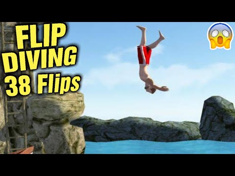 断崖絶壁から飛び込むスポーツゲーム Flip Diving ｜ 無料ブラウザゲーム｜アクションゲームの庵