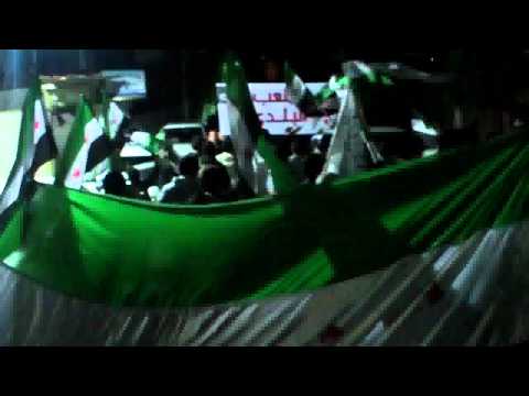 مظاهرة مسائية بقيادة طارق الأسود في حي الملعب البلدي في مدينة حمص