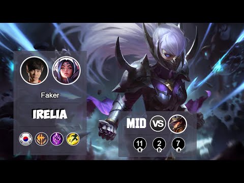 FAKER DESTROYS WITH IRELIA MID VS TWISTED FATE | LOL | S9 KR Challenger - Full Gameplay