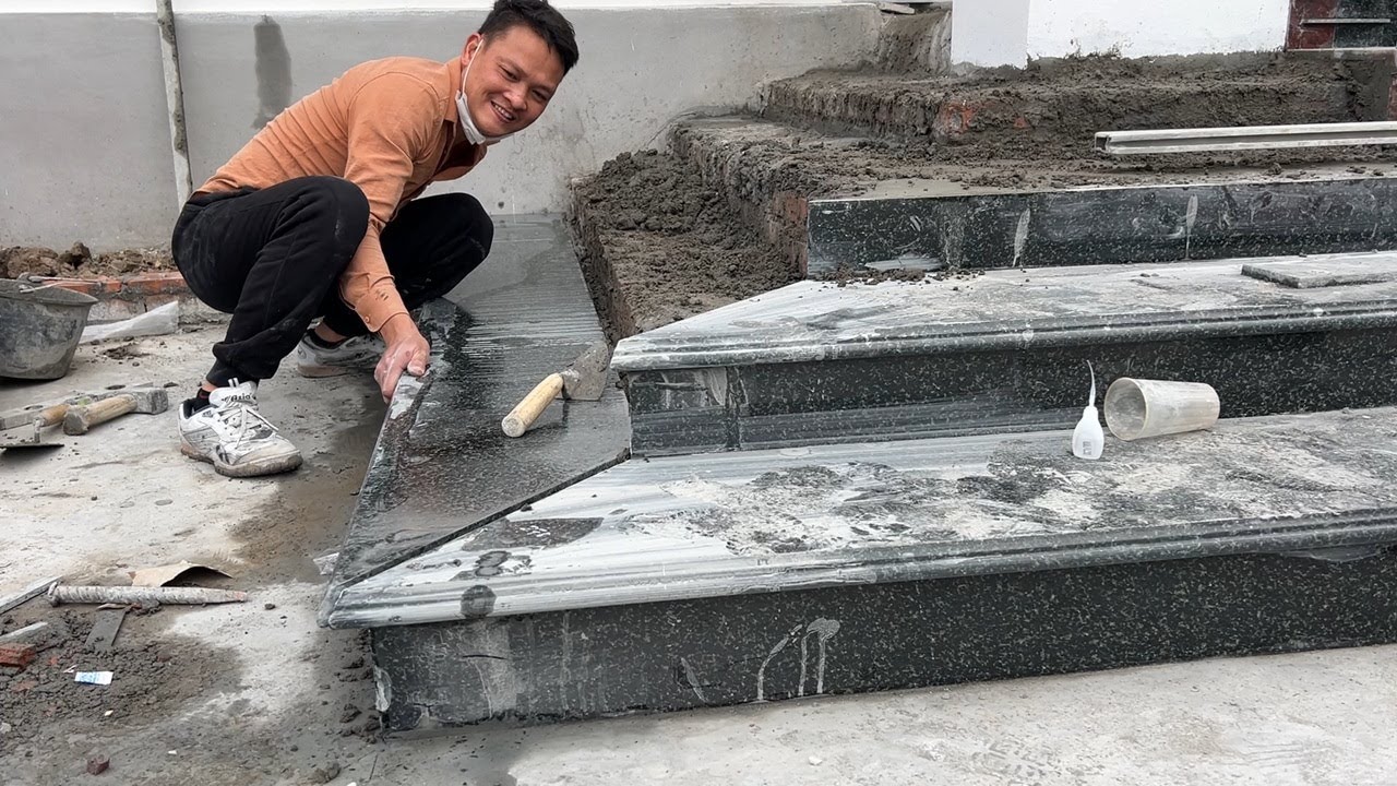 Amazing Techniques Construction & Install Granite On Porch Steps | Beautiful Construction Design