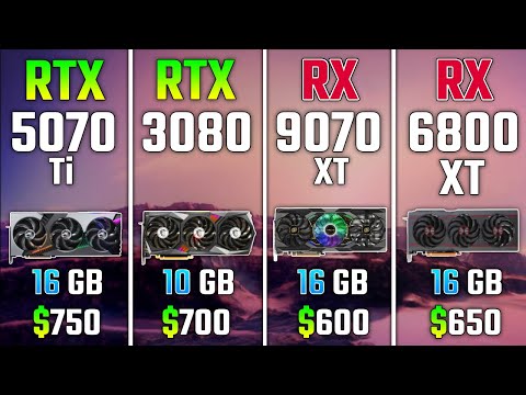 RTX 5070 Ti vs RTX 3080 vs RX 9070 XT vs RX 6800 XT | Test in 7 Games
