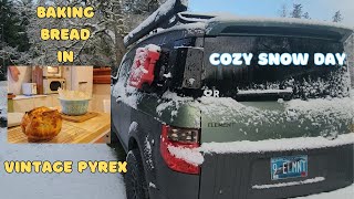 Baking Sourdough Bread in Vintage Pyrex on a Snowy Day ~ Will this work? #sourdoughbread