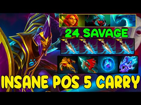 INSANE POS 5 CARRY - UNSTOPPABLE 24 SAVAGE - INTENSE CARRY SILENCER - DOTA 2 GAMEPLAY