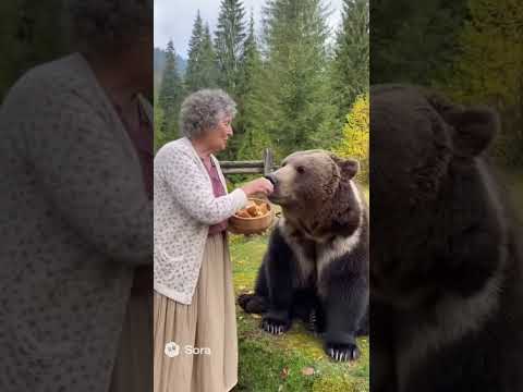 Grandma feeding the Bears #bear #animals #comedy