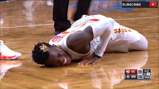 Dennis Schroder Left Ankle Injury / Hawks vs Nets / 2017 NBA Season