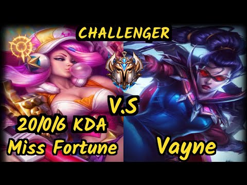 BJK HolyPhoenix (MISS FORTUNE) vs VAYNE - 20/0/6 KDA BOTTOM ADC CHALLENGER GAMEPLAY - EUW