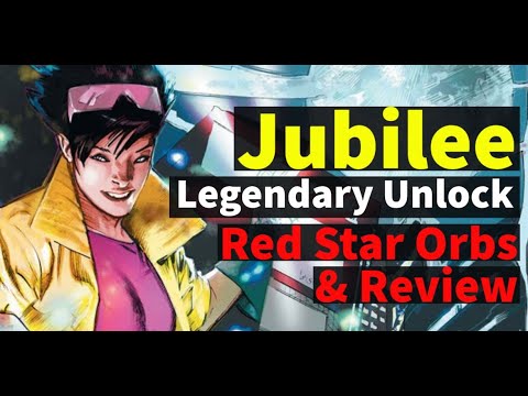 Jubilee Legendary Unlock! Red Star Orbs Opening and T4 Review! Marvel Strike Force - Free to Play
