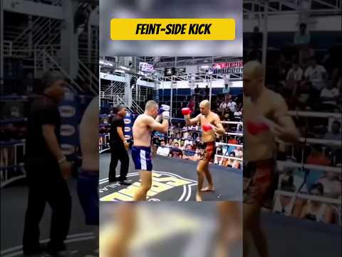 Feint to freeze, kick to finish 😤🦵#feintkick #sidekick #ufc #mma #muaythai #shorts #fypシ゚viral