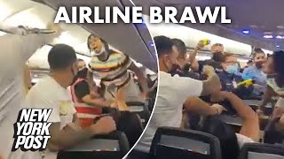 Wild video captures moment brawl erupts on Spirit flight to Puerto Rico | New York Post
