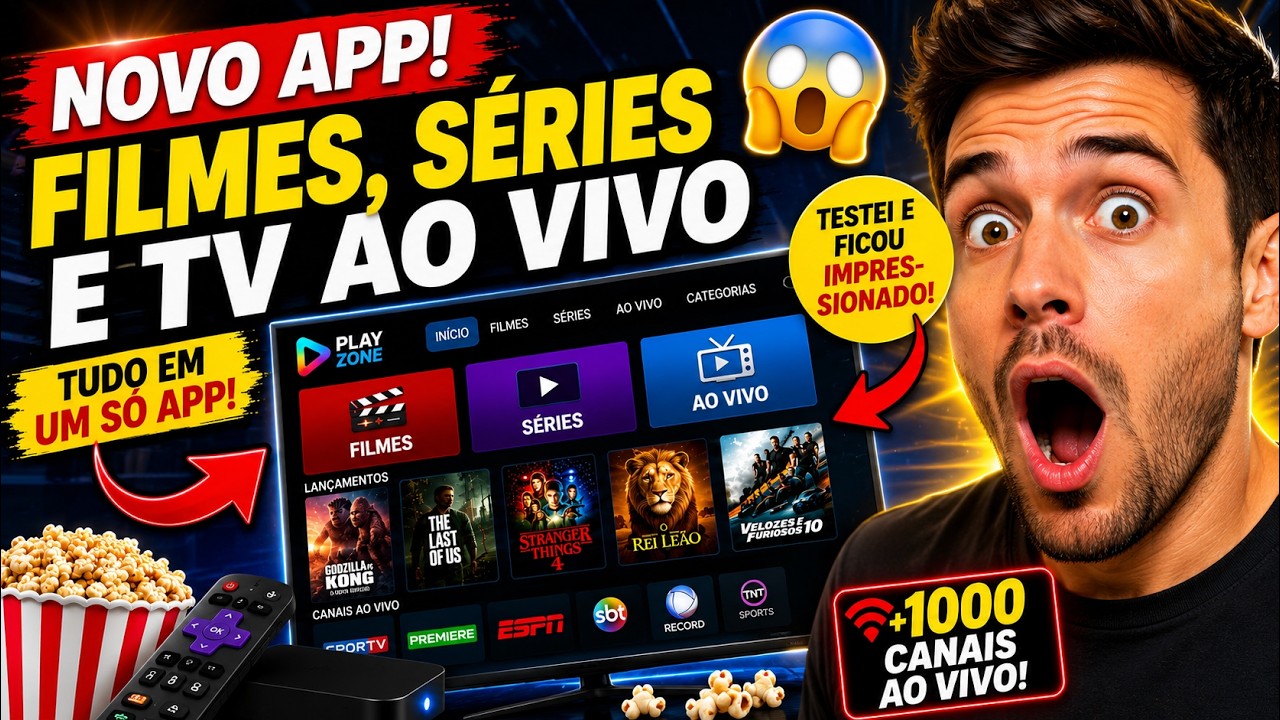 NOVO APP para Assistir FILMES, SÉRIES e TV AO VIVO (Testei e fiquei impressionado) APP DE TV BOM
