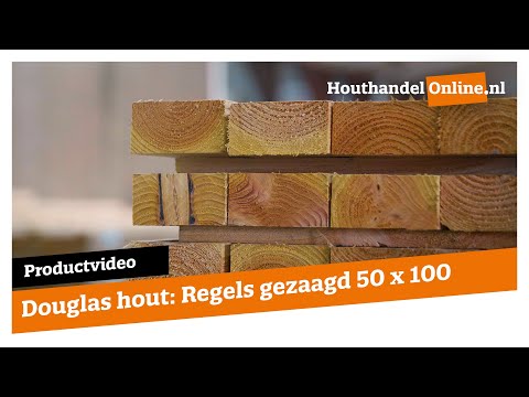 Regel Douglas hout 50x100mm fijnbezaagd  video