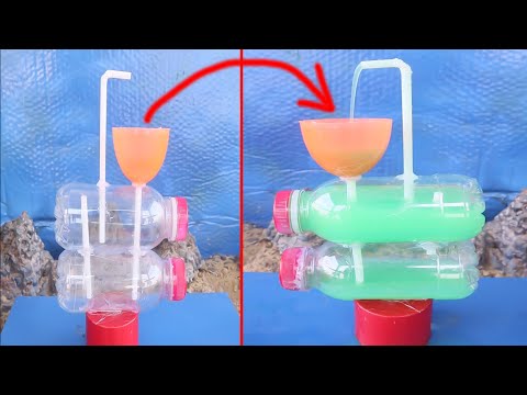 Making Water Fountain Without Electricity At Home From Discarded Plastic Bottles | Mini fountain