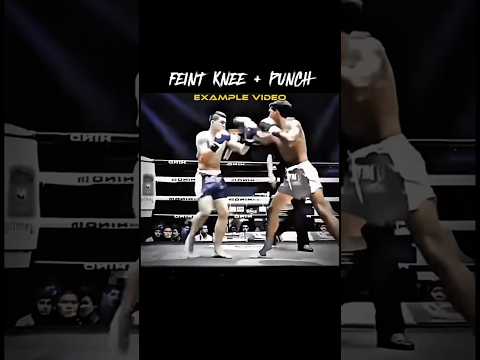 Feint Knee + Cross | Muay Thai Combo 🥊🔥 #shorts #ytshorts #muaythai #mma #kickboxing #tutorial