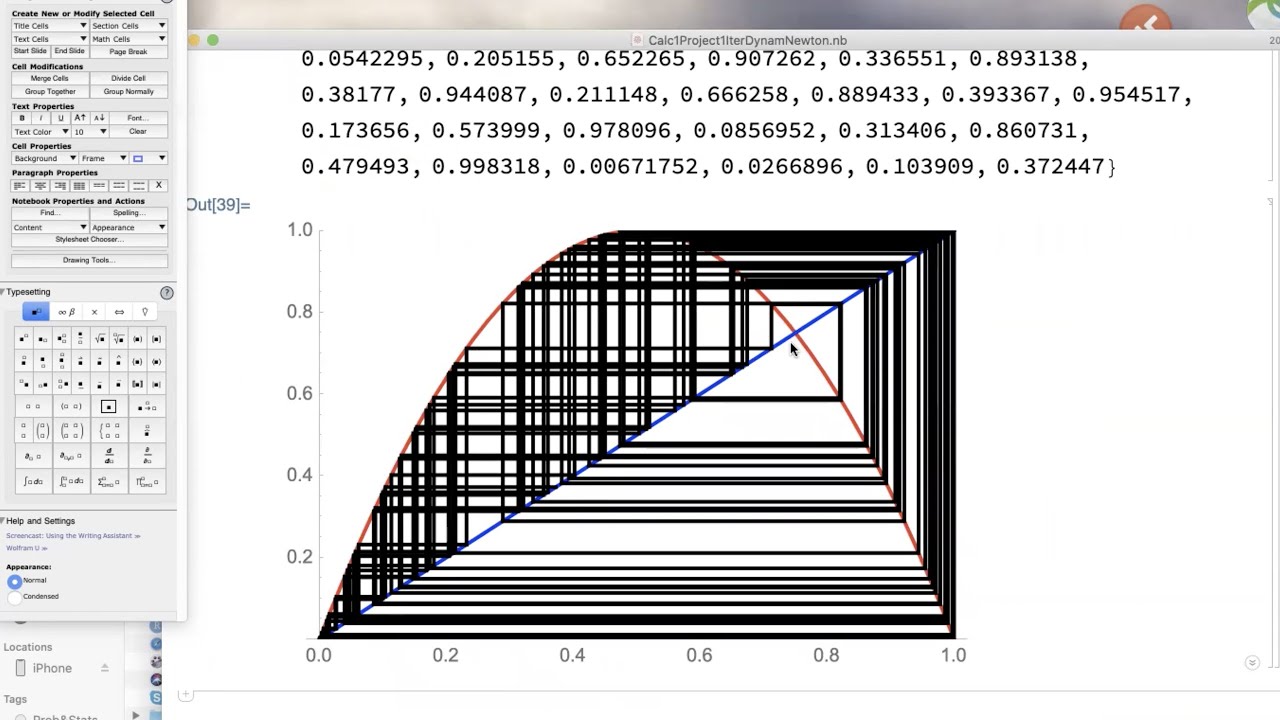 Calculus Mathematica Project: Iteration, Discrete Dynamical Systems, Chaos, and Newton's Method