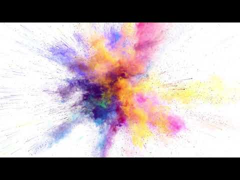 4K Color Explosion on WHITE Background