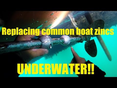 How to replace common boat zincs underwater - Hull cleaning underwater - SCUBA Diving
